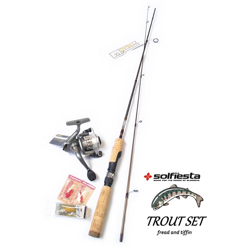 トラウト ロッド+リール+ルアー 5点セット ソルフィエスタ フレッド