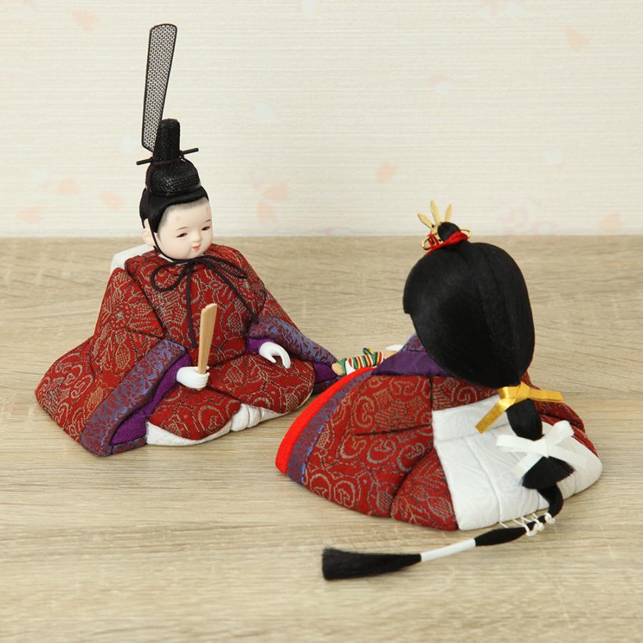 雛人形 コンパクト 木目込み雛人形 親王飾り ココ 二曲ピンク屏風