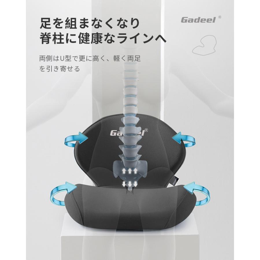 Gadeel 低反発 腰痛 クッション 座布団 一体型 ランバーサポート