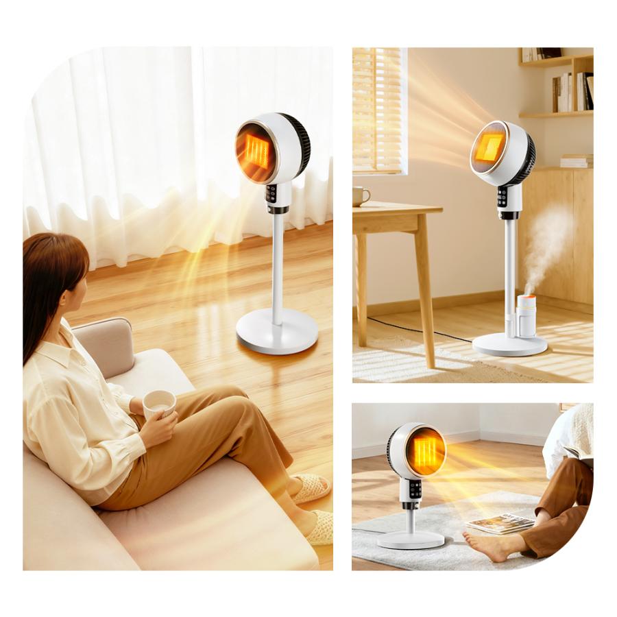 最新型＆2秒速暖」セラミックヒーター 速暖 人感センサー 大風量