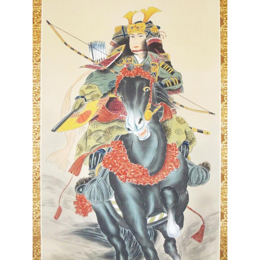 掛け軸 掛軸 武者(黒馬) 森 雪堂 (真作・新品) : 掛け軸の専門店 香遊