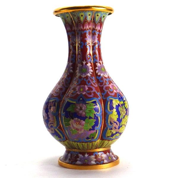 七宝焼き 七宝焼 昭和レトロ雑貨 昭和レトロ インテリア 花柄 花瓶