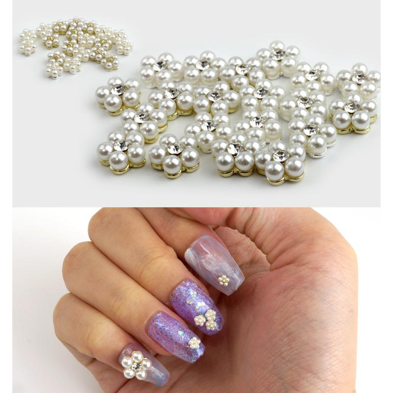 10個セット 小花 ゴールド シルバー ネイルパーツ フラワーお花 ジェル