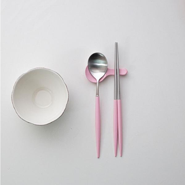 エッフェルシルバー 箸スプーン (1セット) 全8カラー 韓国カトラリー