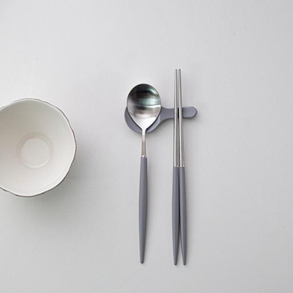 エッフェルシルバー 箸スプーン (1セット) 全8カラー 韓国カトラリー