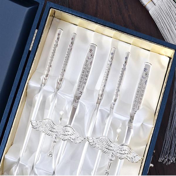 H.JIN 蝶 銀 箸スプーンペアセット カトラリーセット 鶴 送料無料 高級