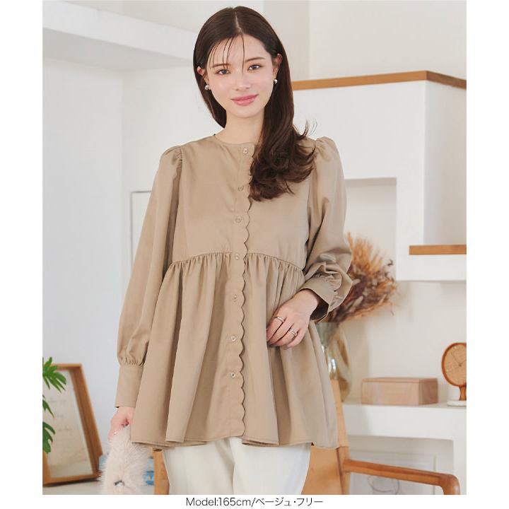 KOBE LETTUCE（神戸レタス） ブラウス レディース 長袖 スカラップ