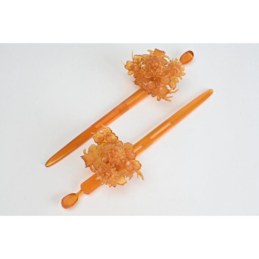 伝統工芸士 初代甲心 磯貝庫太 作 本鼈甲製 花笄 六ッ揃 共箱付 べっ甲