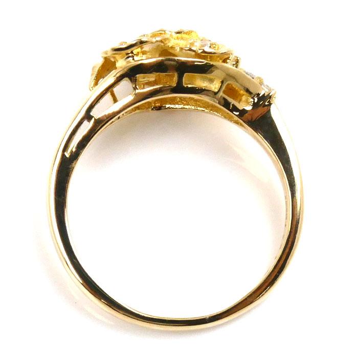 セイコージュエリー K18YG イエローゴールド フラワー リング・指輪