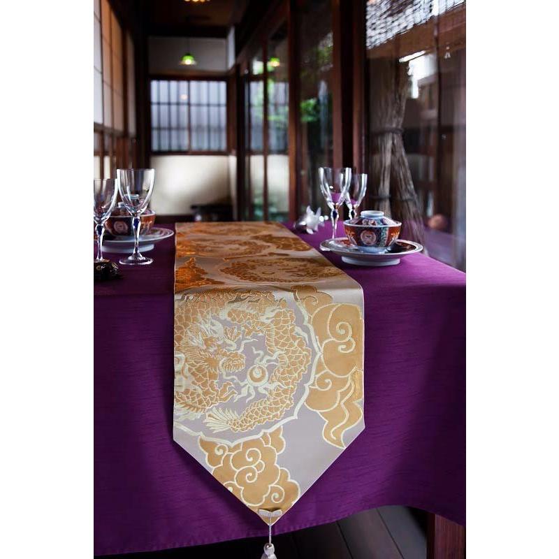 テーブルランナー 西陣 金襴正絹 散雲丸龍 岡本織物株式会社