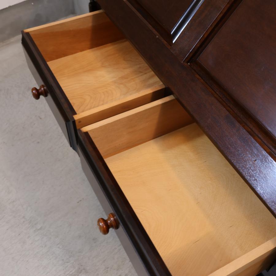 松本民芸家具 ミズメザクラ無垢材 重H型ボールフットビューロー