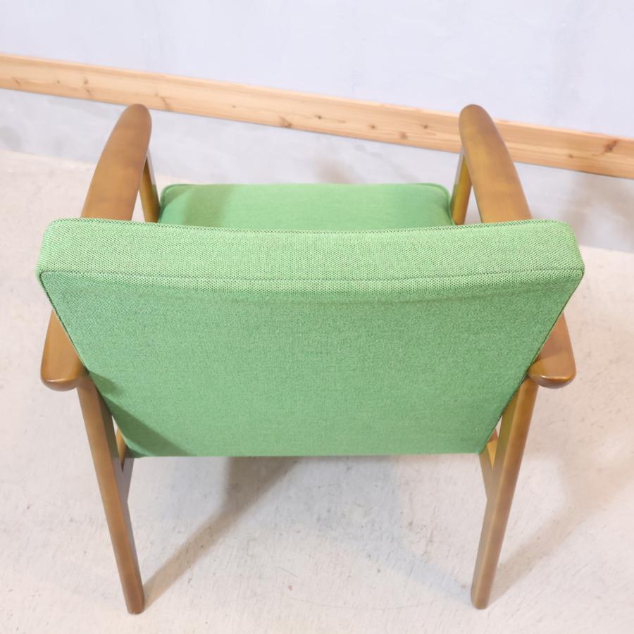 カリモク60 Kチェア タープグリーン 1シーター 北欧スタイル レトロ