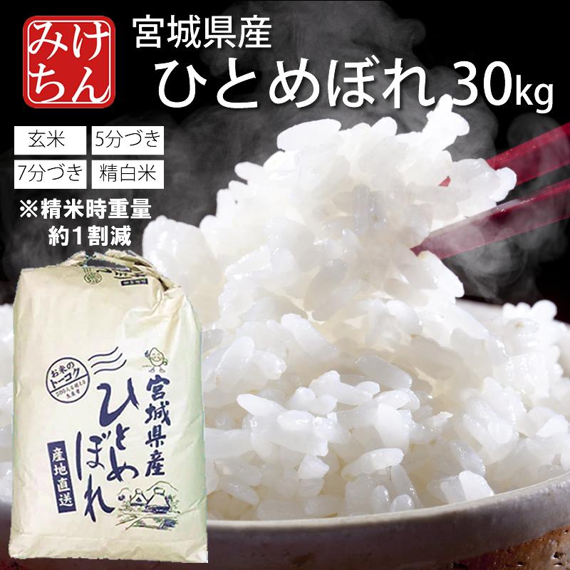 ひとめぼれ お米 米 30kg 令和7年産 送料無料 宮城県産 玄米 5分 7分