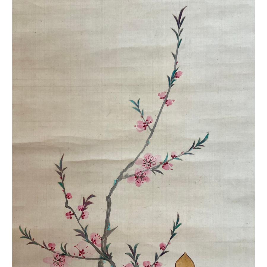 こもれび】掛軸□ 桂園 『雛図』絹本肉筆 【雛飾り 桃の節句 ひな祭り