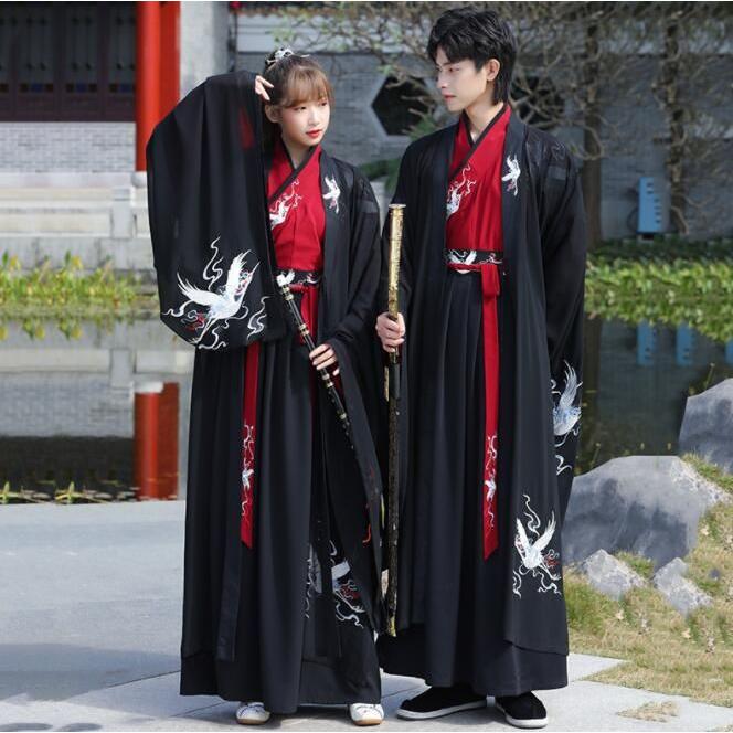 黒赤 チャイナ服 漢服 中華服 チャイナ風コスプレ衣装 メンズ