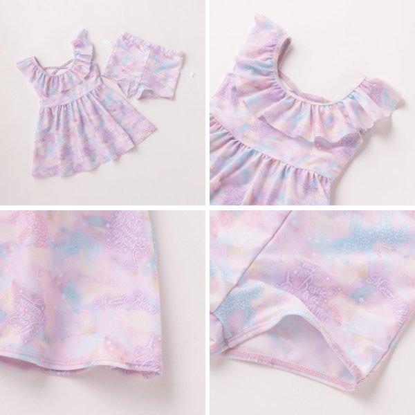 mezzo piano メゾピアノ パステルフェザー柄セパレート ワンピース水着