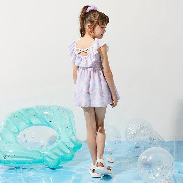 mezzo piano メゾピアノ パステルフェザー柄セパレート ワンピース水着