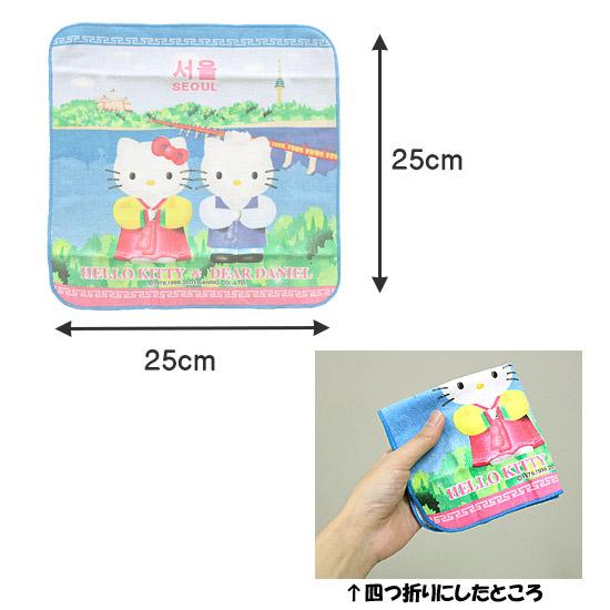 韓国限定 ハローキティ ご当地 タオル ハンカチ Hello Kitty かわいい