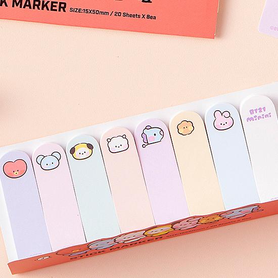 BT21 minini インデックス 付箋 8種セット [韓国][文具][文房具