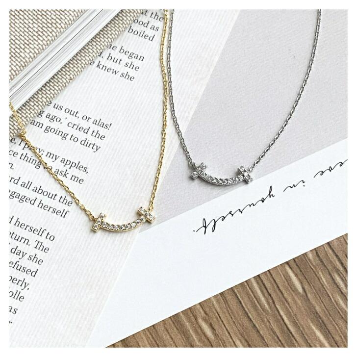 スマイルネックレス ミニ レディース アクセサリー ネックレス プチ