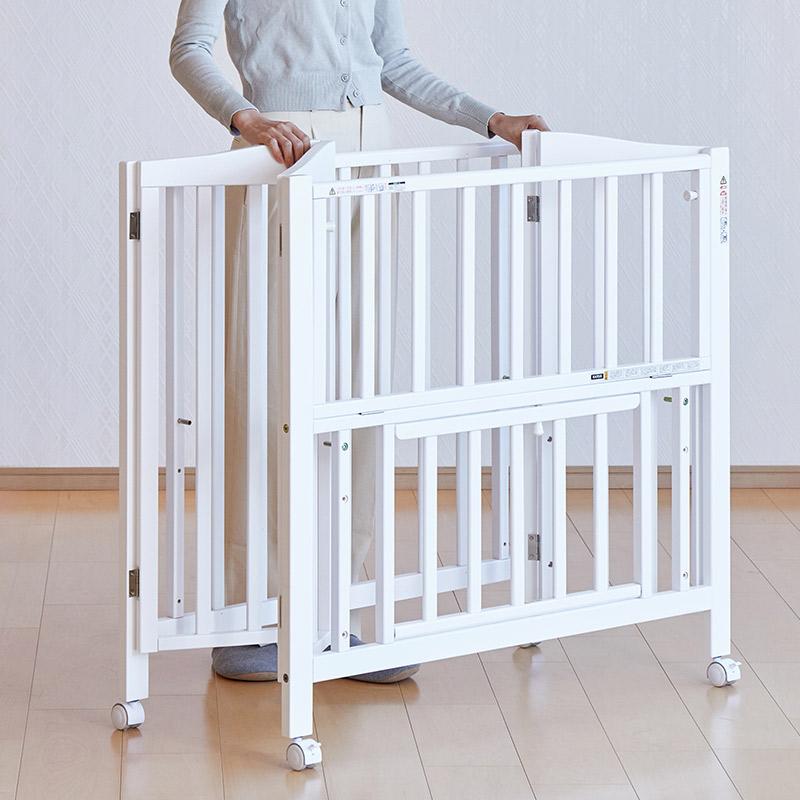 カトージ（KATOJI） ベビーベッド 折りたたみ ベッド ミニ ホワイト