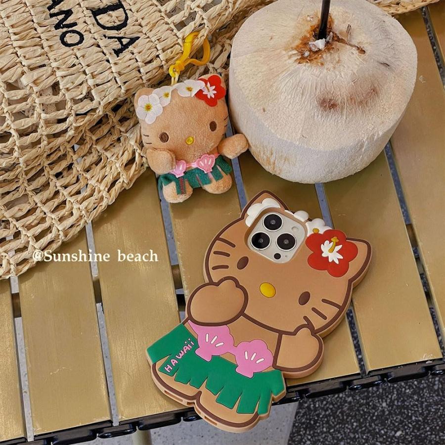 キティちゃん スマホケース キティ ハワイ風 日焼けキティ 立体