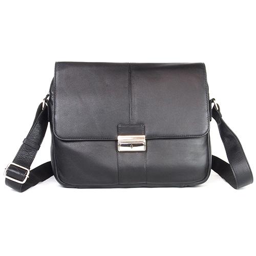 ビジネスバッグ メンズ 本革 牛革 かぶせ鍵付きショルダーバッグ