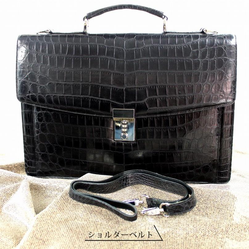 高級 クロコダイル ビジネスバッグ ブリーフケース メンズ マット加工