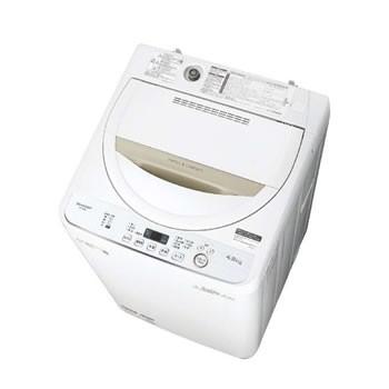 SHARP（シャープ） ES-GE4D-C 4.5kg 全自動洗濯機 ベージュ系 : 家電の