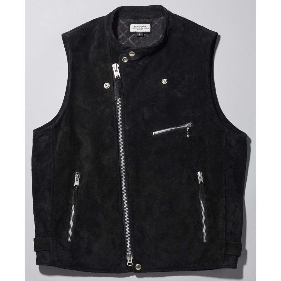 カドヤ（KADOYA） KADOYA LEATHER RIDERS VEST / スウェードブラック