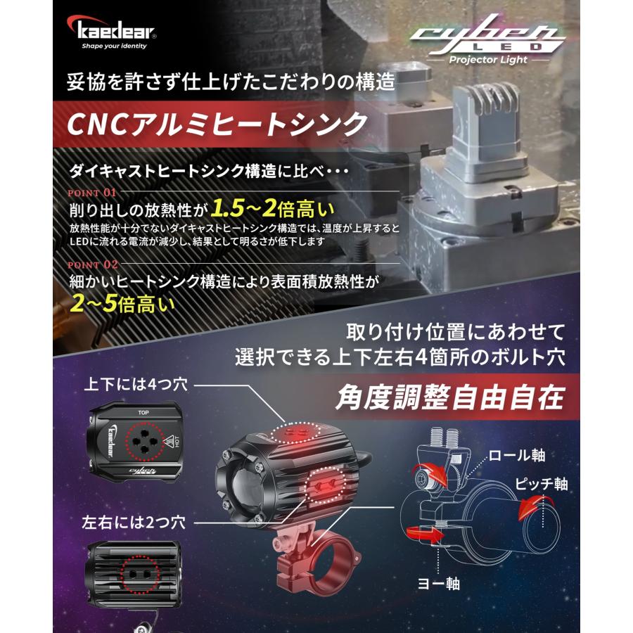 Kaedear（カエディア） 【 爆光フォグ 】 バイク フォグランプ LED