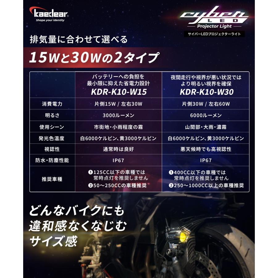 Kaedear（カエディア） 【 爆光フォグ 】 バイク フォグランプ LED