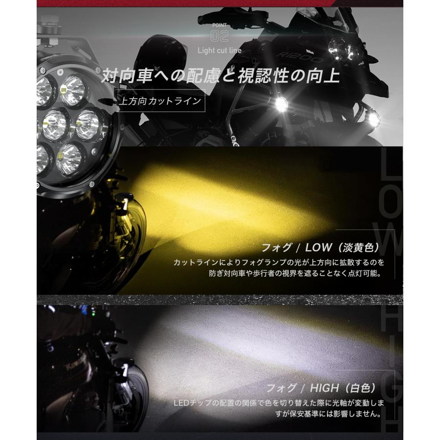 Kaedear（カエディア） バイク LED プロジェクター フォグ ランプ 補助