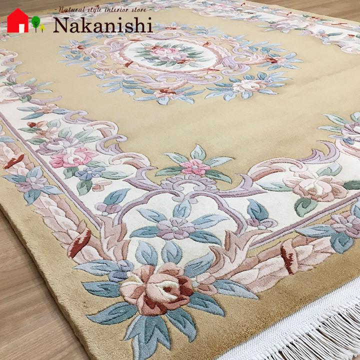 アクセント ラグ 絨毯 カーペット ウール 中国段通 約3畳 約170×246cm