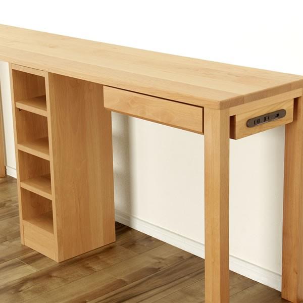 シンプルでスリムな学習机 コンセント 2口 USB（追加オプション