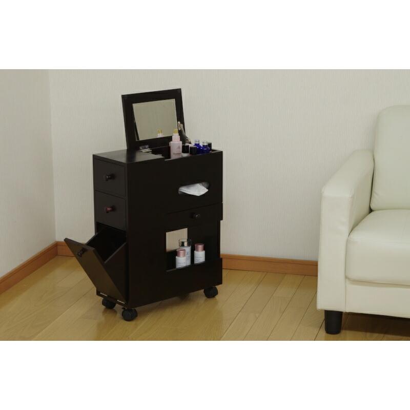 ドレッサー コスメボックス キャスター付き 鏡台 化粧台 コスメ収納