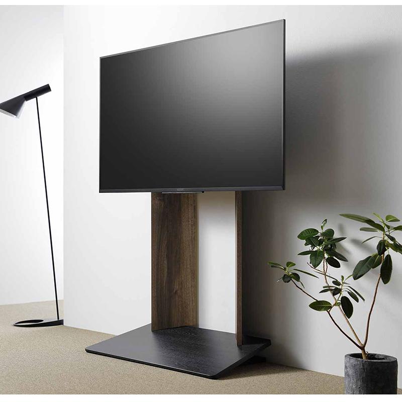テレビスタンド 55v用 ブラウン 壁寄せ モダン 地震に強い仕様