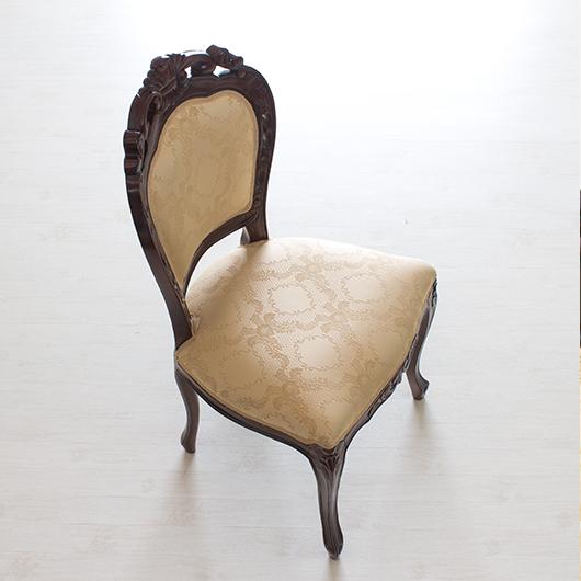 チェアー2脚セット 椅子 アンティーク ひじ無し 猫脚ダイニング