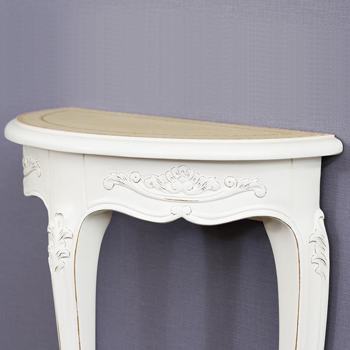 コンソール 猫脚 アンティーク ホワイト 木製 サイドテーブル 白