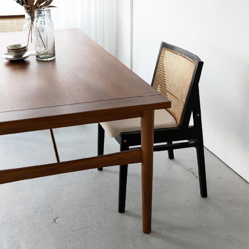 NOWHERE LIKE HOME ダイニング チェア 完成品 ラタン 真鍮 無垢 チーク