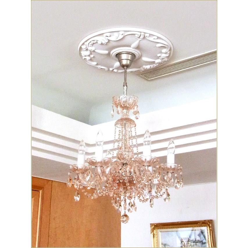 シーリングメダリオン シャンデリア装飾 ホワイト 白 天井用装飾 照明