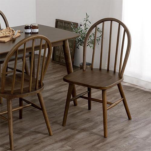 ぼん家具 ダイニングチェア 椅子 ウィンザーチェア 2脚セット 食卓椅子