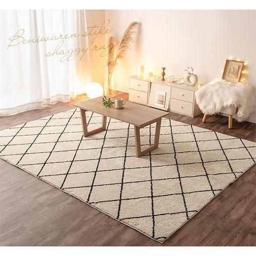 ぼん家具 ラグ ラグマット カーペット ベニワレン モロッカン柄 約 190