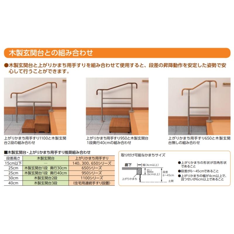 アロン化成 上がりかまち用手すり K-650 L型(K-650L)・F型(K-650F) 安