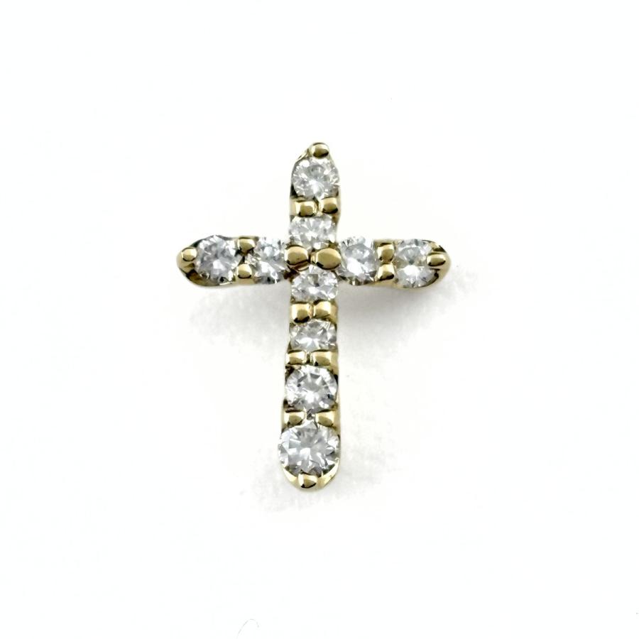 クロスモチーフ ペンダントトップ YG イエローゴールド メレダイヤ