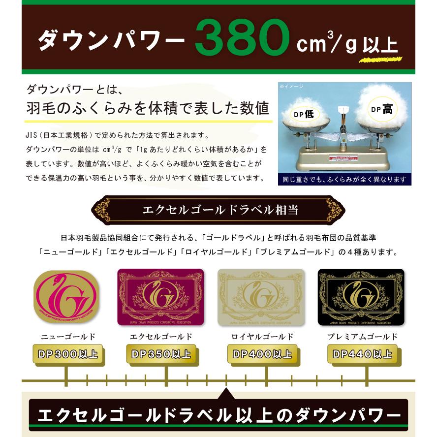 昭和西川 【昭和西川】羽毛布団 ホワイトグースダウン90％ DP380 冬用