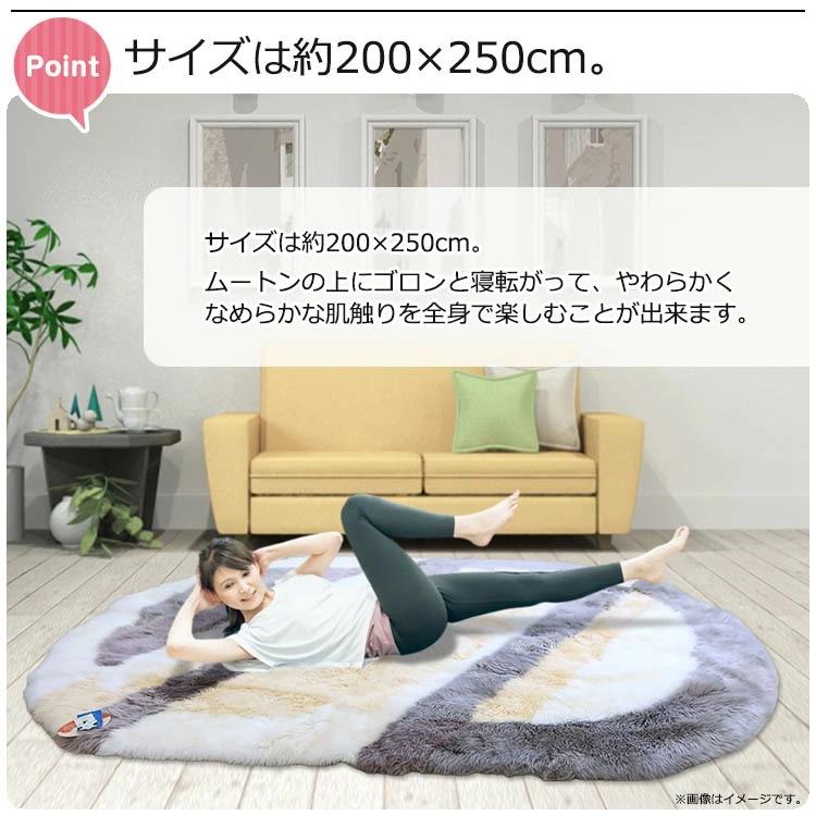 オーストラリア産羊毛皮 エクセレントムートン 200×250cm ムートンラグ