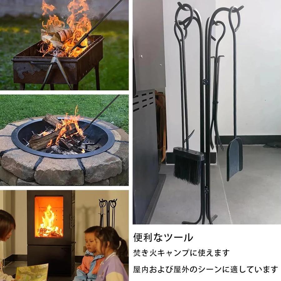 薪ストーブツール 暖炉ツール5点セット ファイヤーツール 薪 ツール