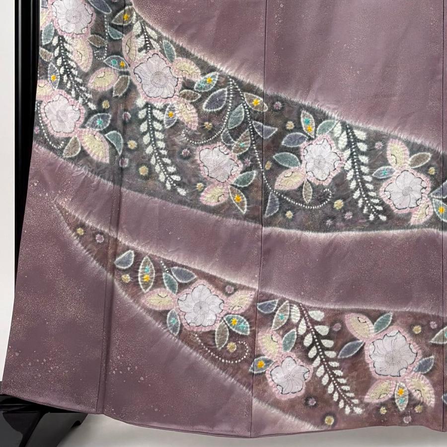 美品 訪問着 身丈162.5cm 裄丈66.5cm M 袷 落款あり 辻が花柄 金通し