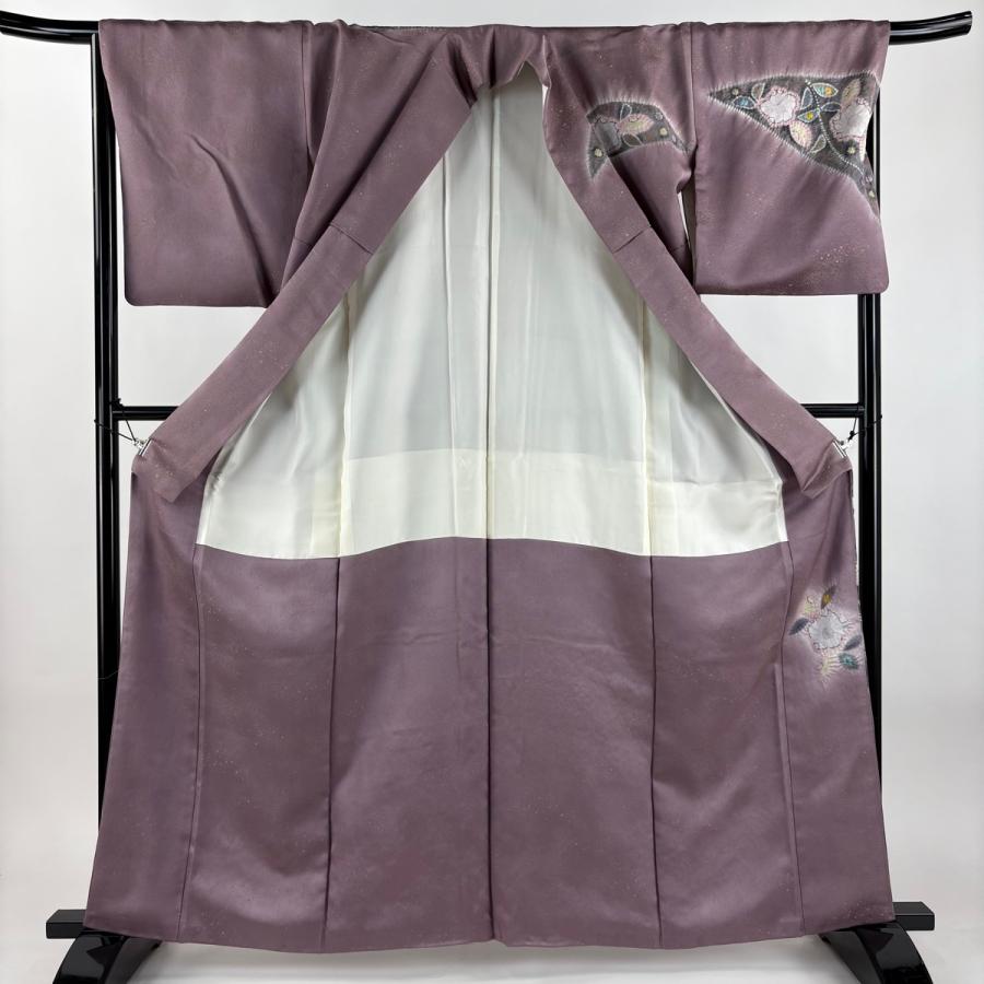 美品 訪問着 身丈162.5cm 裄丈66.5cm M 袷 落款あり 辻が花柄 金通し